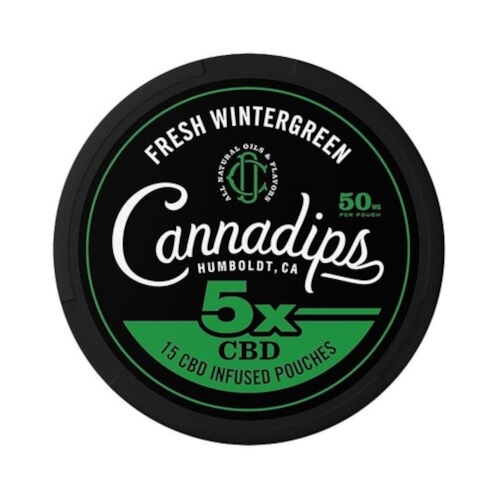 Cannadips 5x Fresh Wintergreen 50mg CBD Pouches 
