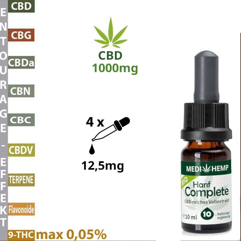 MEDIHEMP CBD 10% Bio Hanf COMPLETE Full-Extract OIL - FULL SPECTRUM